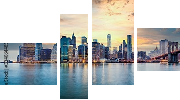 Panorama Nowego Jorku – Manhattan - Obraz czteroczęściowy, Fortyk