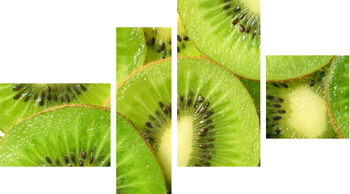 Zielone plasterki soczystego owocu - Obraz czteroczęściowy, Fortyk