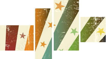 retro multicolor flaga grunge - Obraz czteroczęściowy, Fortyk
