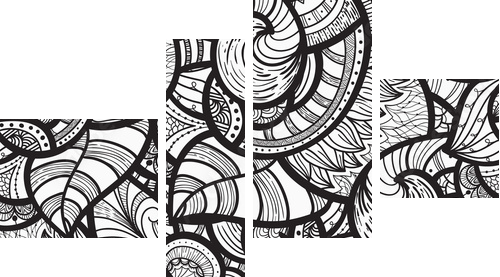 wektor bezszwowe etniczne doodle wzór - Obraz czteroczęściowy, Fortyk