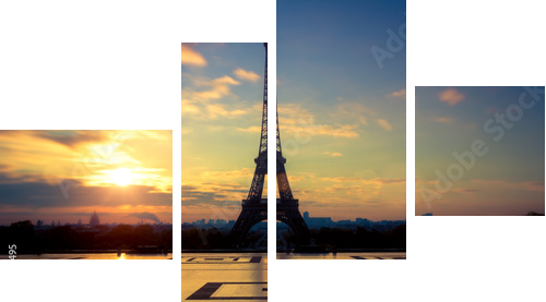 Tour Eiffel Paryż Francja - Obraz czteroczęściowy, Fortyk