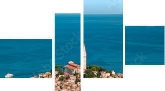 Widok z lotu ptaka Rovinj-Istria w lecie. - Obraz czteroczęściowy, Fortyk