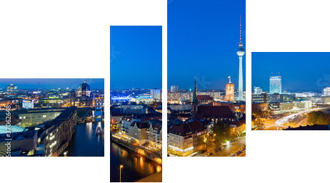Panorama Berlina w nocy - Obraz czteroczęściowy, Fortyk