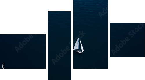 Dryfująca łódź - samotny rejs - Obraz czteroczęściowy, Fortyk
