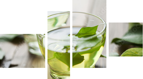 Zielona herbata - Obraz czteroczęściowy, Fortyk