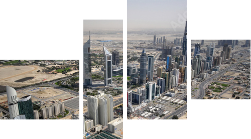 Sheikh Zayed Road In UAE, zaśmiecone zabytkami - Obraz czteroczęściowy, Fortyk
