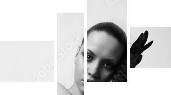 Nude elegancka dziewczyna. - Obraz czteroczęściowy, Fortyk