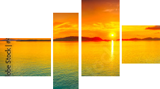 Panorama zachodu słońca - Obraz czteroczęściowy, Fortyk