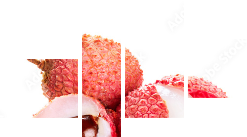 Lychee. Świezi lychees odizolowywający na bielu - Obraz czteroczęściowy, Fortyk