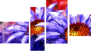 piękna 3d kwiat panoramiczny - Obraz czteroczęściowy, Fortyk