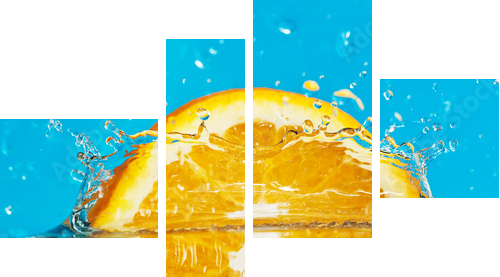 pomarańczowy z odpryskami - Obraz czteroczęściowy, Fortyk