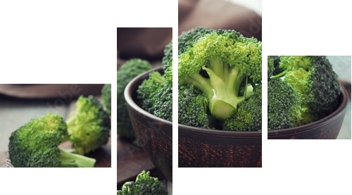 Świeże zielone brokuły - Obraz czteroczęściowy, Fortyk