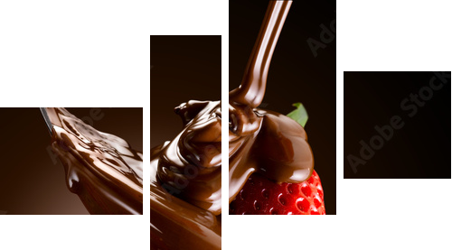 truskawki i czekolada - Obraz czteroczęściowy, Fortyk
