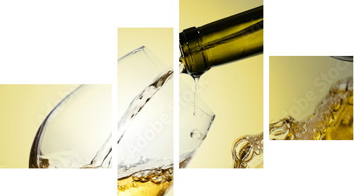 białe wino - Obraz czteroczęściowy, Fortyk