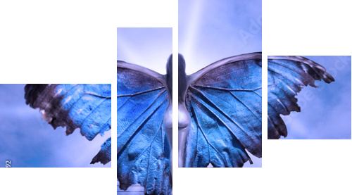 kobieta ze skrzydłami farafalla - Obraz czteroczęściowy, Fortyk