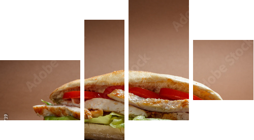 Grillowana kanapka z kurczakiem - Obraz czteroczęściowy, Fortyk