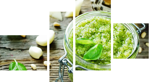 świeży sos pesto - Obraz czteroczęściowy, Fortyk