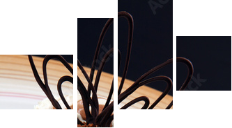 Deser czekoladowy w nowoczesnym stylu  - Obraz czteroczęściowy, Fortyk