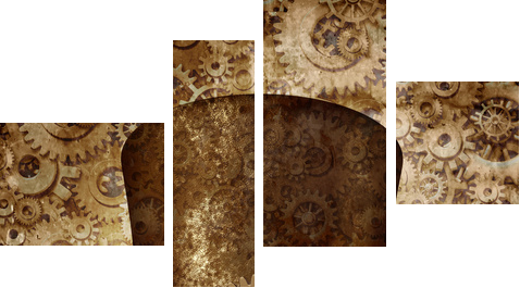 Steampunk Top Hat - Obraz czteroczęściowy, Fortyk