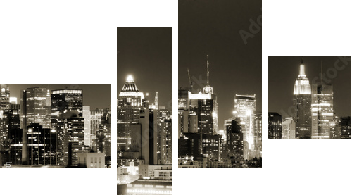 Manhattan West side at night - Obraz czteroczęściowy, Fortyk