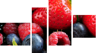 Kosz pełen soczystych owoców - Obraz czteroczęściowy, Fortyk