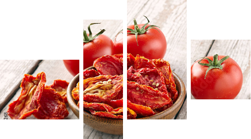 Suszone i świeże pomidory - Obraz czteroczęściowy, Fortyk
