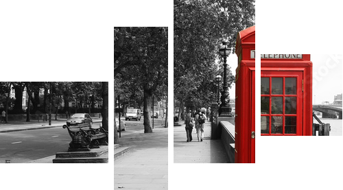 Park w Londynie – Butka Telefoniczna - Obraz czteroczęściowy, Fortyk