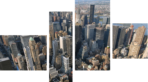 WIDOK LOTNICZY MANHATTAN (NOWY JORK, USA) - Obraz czteroczęściowy, Fortyk