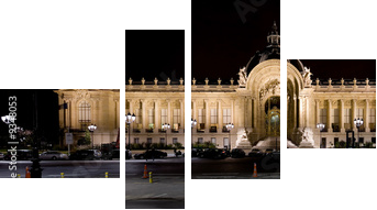 Petit Palais (Mały Pałac) w Paryżu w nocy - Obraz czteroczęściowy, Fortyk