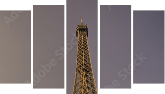 Wieża Eiffla w Paryżu - Obraz pięcioczęściowy, Pentaptyk