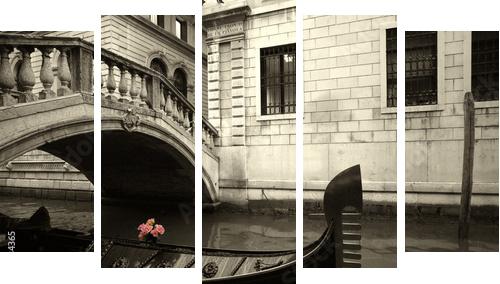 Kwiecista podróż wodnymi szlakami Wenecji - Obraz pięcioczęściowy, Pentaptyk