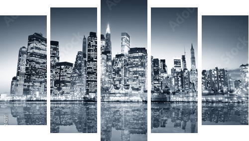 Nowy Jork manhattan - Obraz pięcioczęściowy, Pentaptyk
