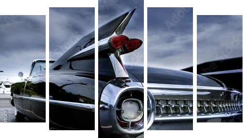 Lampa tylna klasycznego samochodu - Obraz pięcioczęściowy, Pentaptyk
