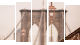 Nowojorski most w promieniach słońca - Obraz pięcioczęściowy, Pentaptyk