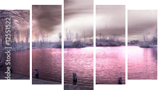 Panorama w podczerwieni - Obraz pięcioczęściowy, Pentaptyk