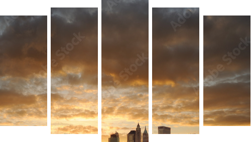 Nowy Jork manhattan - Obraz pięcioczęściowy, Pentaptyk