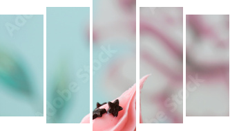 Słodkie ciastko z dekoracją - Obraz pięcioczęściowy, Pentaptyk
