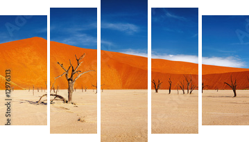 Pustynia Namib, Sossusvlei, Namibia - Obraz pięcioczęściowy, Pentaptyk