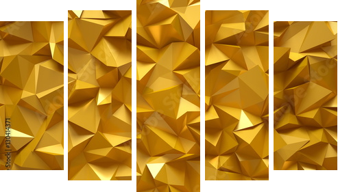 Jasne, złote, wspaniałe tło. 3D ilustracja, 3D ren - Obraz pięcioczęściowy, Pentaptyk