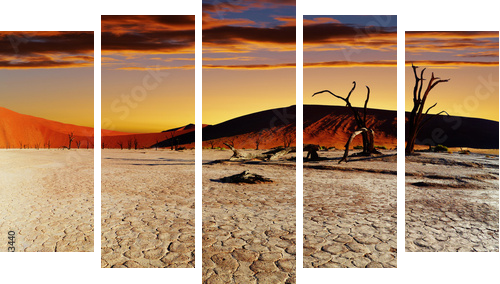 Pustynia Namib, Sossusvlei, Namibia - Obraz pięcioczęściowy, Pentaptyk