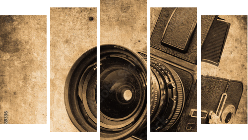 aparat fotograficzny - Obraz pięcioczęściowy, Pentaptyk