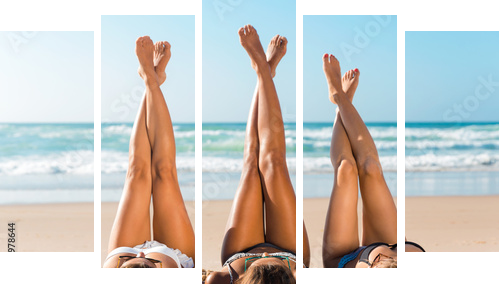 Dzień na plaży - Obraz pięcioczęściowy, Pentaptyk