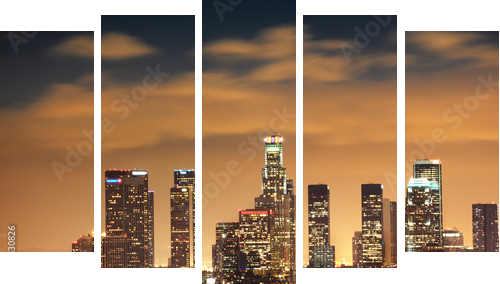 Downtown Los Angeles skyline - Obraz pięcioczęściowy, Pentaptyk