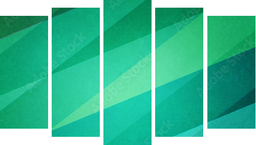 abstrakcyjne geometryczne tło w nowoczesne odcienie koloru niebieskiego i zielonego plaży z miękkiego oświetlenia i tekstury na paski wzór bloku - Obraz pięcioczęściowy, Pentaptyk