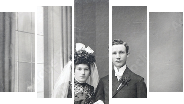 Brautpaar 1912 - para ślubna 1912 - Obraz pięcioczęściowy, Pentaptyk