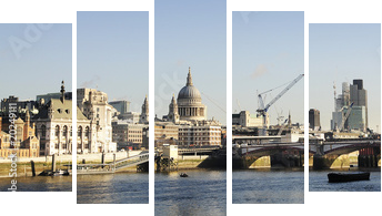 Londyn Thames - Obraz pięcioczęściowy, Pentaptyk