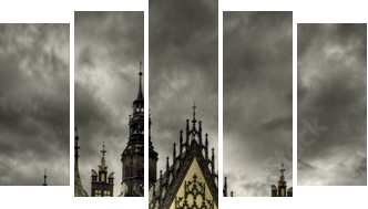 Wrocławski rynek - piękno architektury - Obraz pięcioczęściowy, Pentaptyk