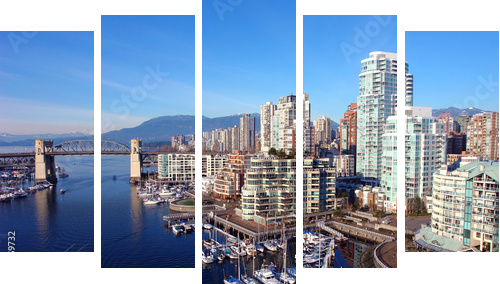 port w Vancouver - Obraz pięcioczęściowy, Pentaptyk