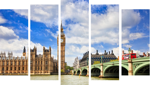 Big Ben i Houses of Parliament - Obraz pięcioczęściowy, Pentaptyk