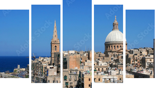 valletta miasto - Obraz pięcioczęściowy, Pentaptyk